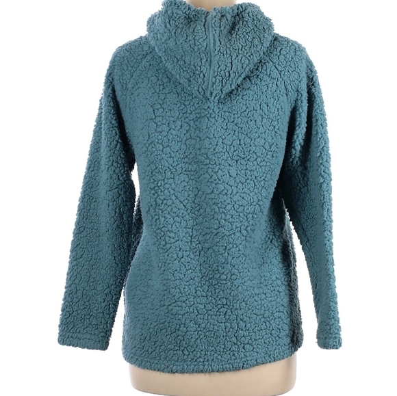 DB Sunday teal fuzzy hoodie sweatshirt in good condition - Picture 2 of 3